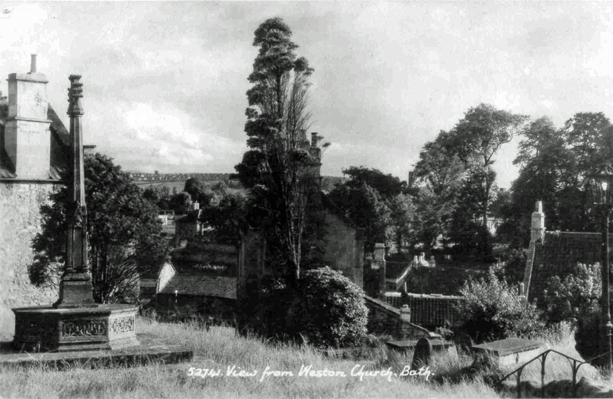 Postcard view of Weston from t